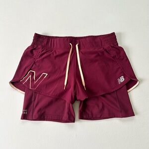 New Balance 2-in-1 Burgundy Running Shorts - NEW w/o tags